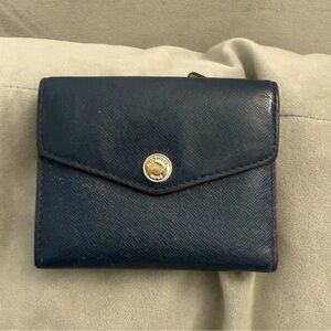 Preowned Michael Kors Compact Navy blue leather wallet with coin purse insert